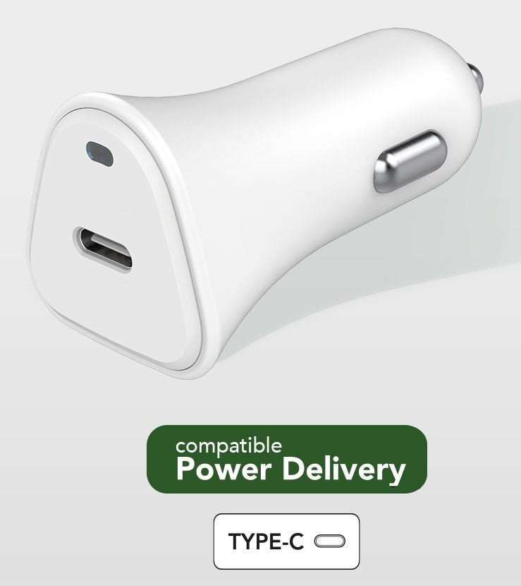 25 Watt USB Typ C Auto-Netzteil Just Green