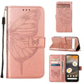 Embossed Butterfly Pattern Flip Leather Phone Case (Pixel 8a)