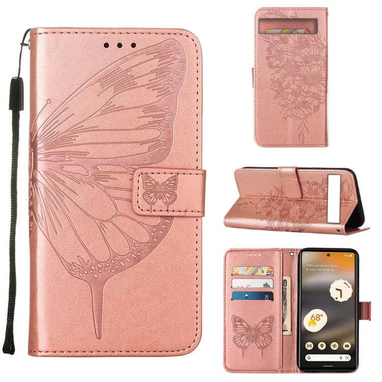 Embossed Butterfly Pattern Flip Leather Phone Case (Pixel 8a)