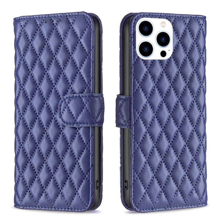 Diamond Lattice Wallet Flip Leather Phone Case (16 Pro)