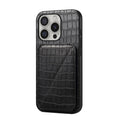 Imitation Crocodile Leather Back Phone Case with Holder (16 Pro Max)