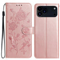 Flower Embossing Pattern Leather Phone Case (17 Pro)