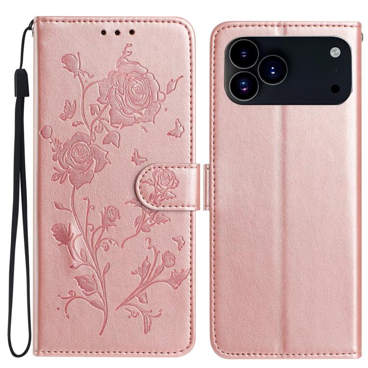 Flower Embossing Pattern Leather Phone Case (17 Pro)