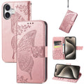 Butterfly Love Flower Embossed Leather Phone Case (12/12 Pro)