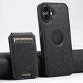 Suteni M2 Cross-Grain MagSafe Vertical Card Back Phone Case (15/14/13)