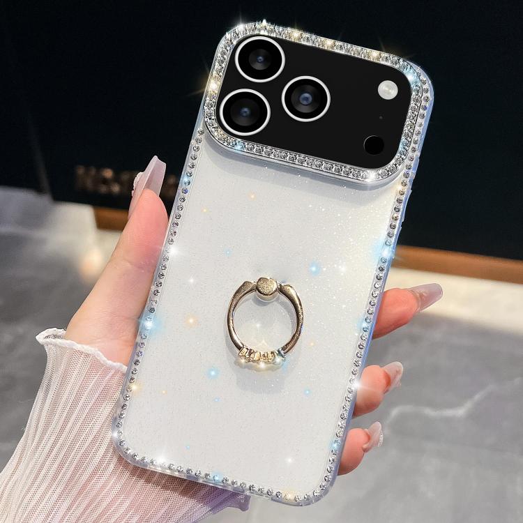 iPhone 17 Pro Max Rhinestone Glitter TPU Ring Holder